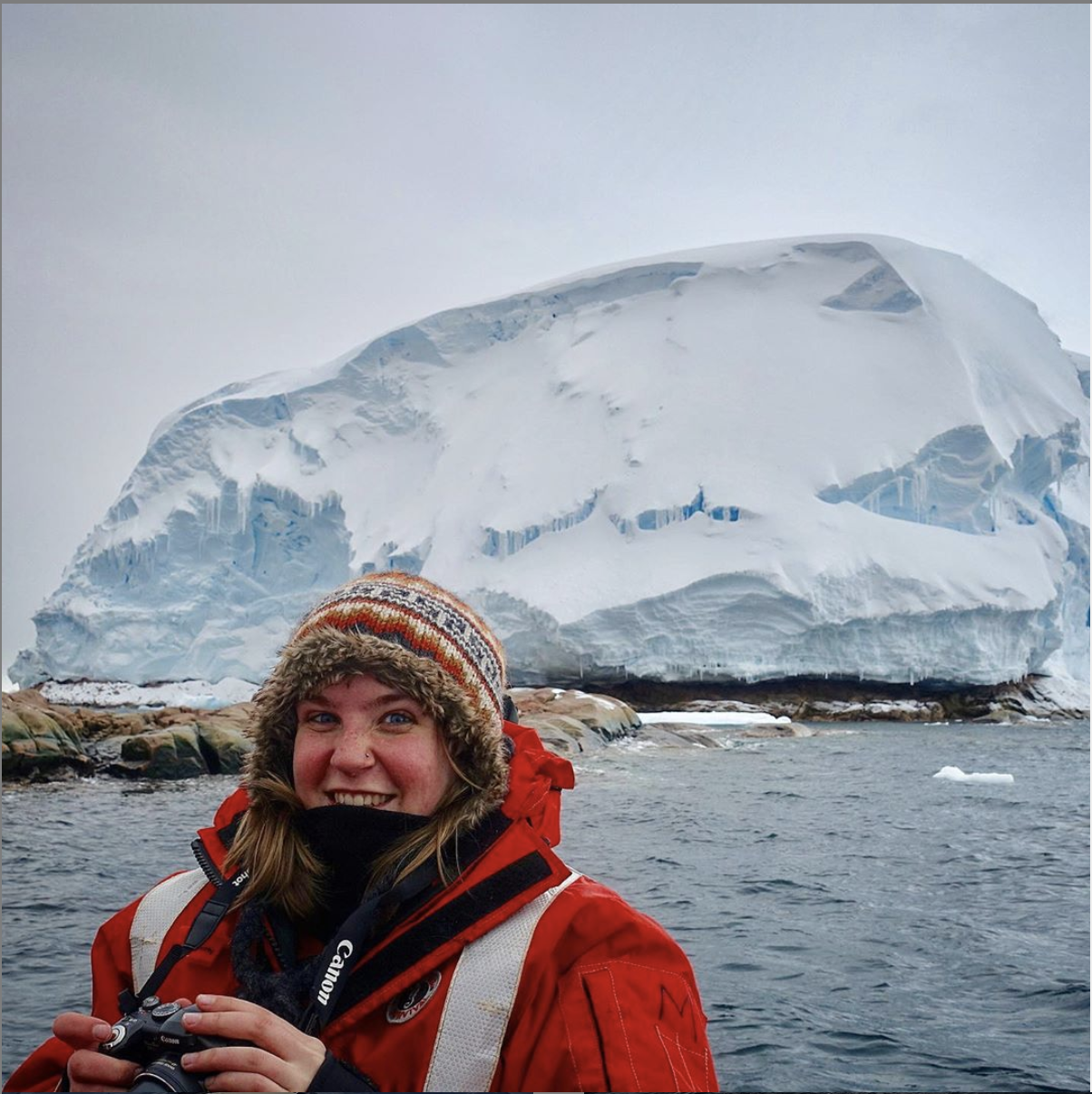 Sitting in front of the recently discovered Sif Island in the Amundsen Sea, Antarctica!